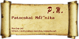 Patocskai Mónika névjegykártya