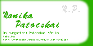 monika patocskai business card